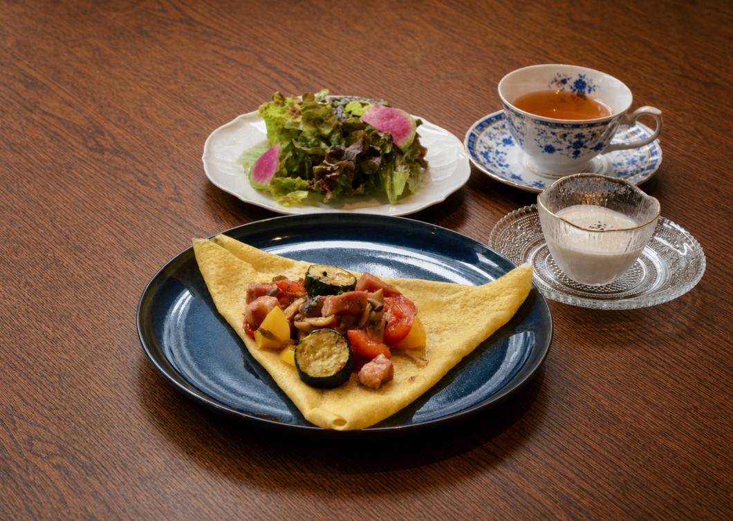 ゴロゴロ夏野菜とベーコンのクレープセット